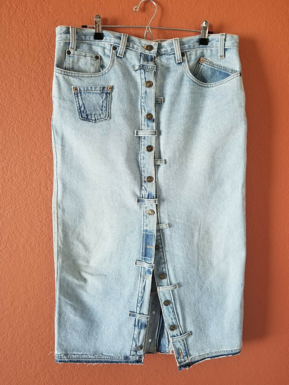 Custom Made Button Down Denim Skirt